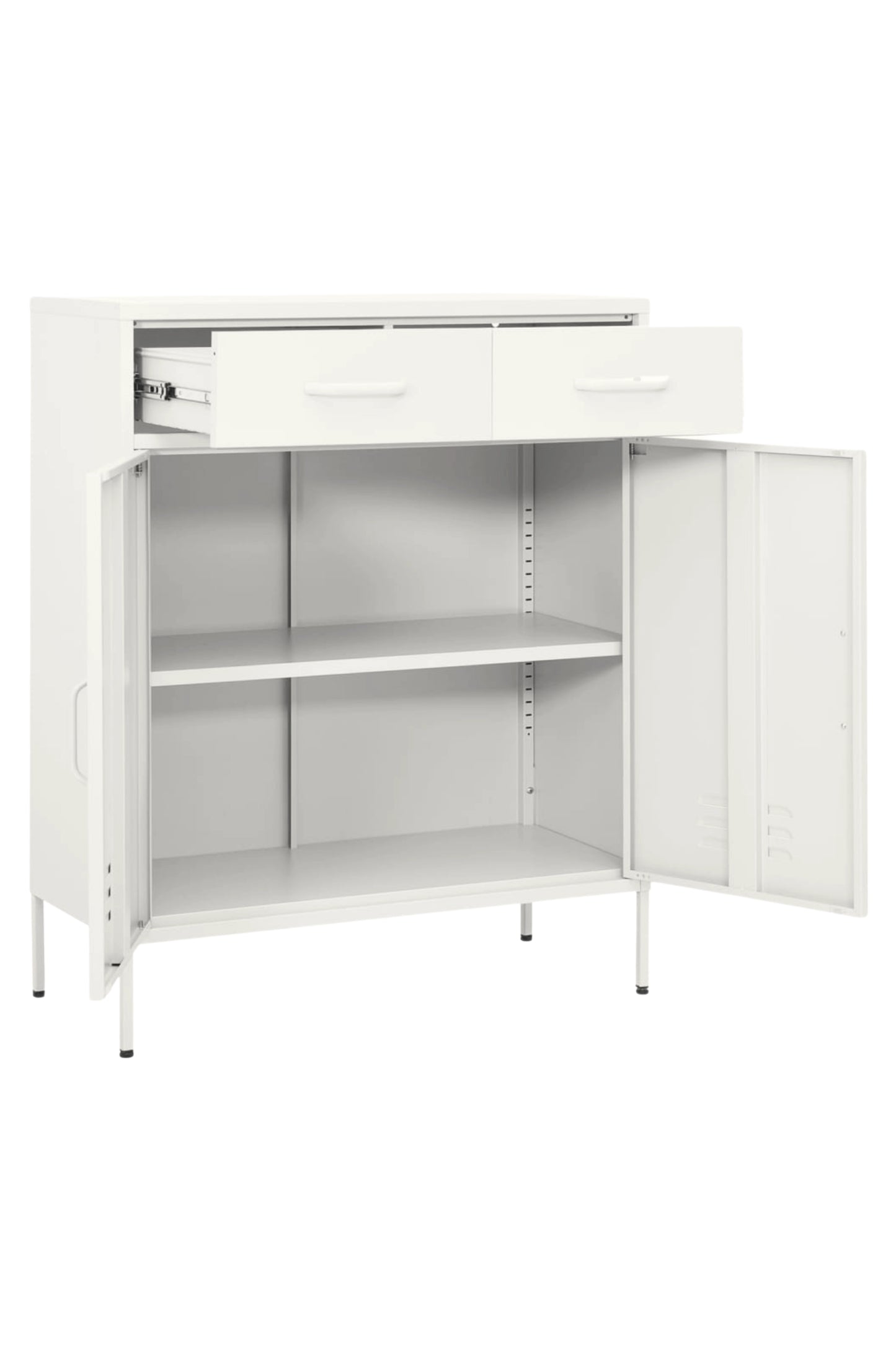 Double Scoop in Coconut Cream - Modern Media Cabinet-Storage Cabinet