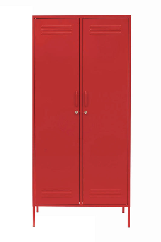 Double Swirl in Cherry Bombshell  - Modern Steel Locker Wardrobe - Storage Cupboard