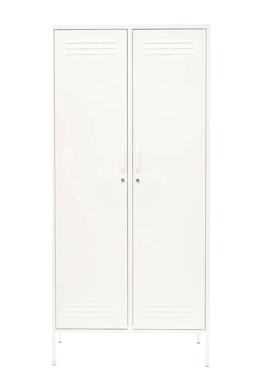 Double Swirl in Coconut Cream  - Modern Steel Locker Wardrobe - Storage Cupboard