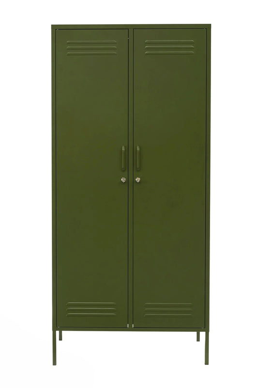 Double Swirl in Matcha Latte  - Modern Steel Locker Wardrobe - Storage Cupboard