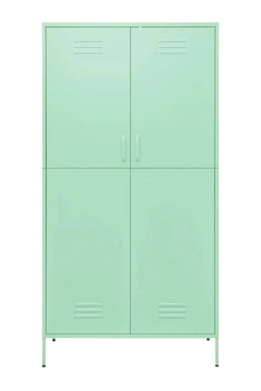 Flower Power in Jade Vine - Modern Steel Locker Wardrobe - Storage Cupboard