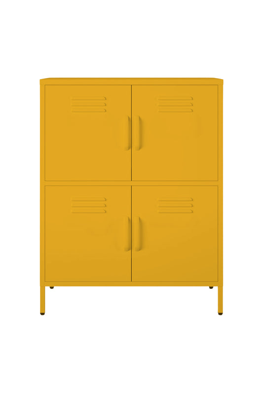 Quattro Scoop in Butter Salted Caramel - Modern 4 Door Cabinet- Storage Cabinet