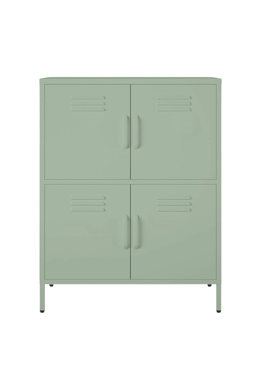 Quattro Scoop in Cool Mint - Modern 4 Door Cabinet- Storage Cabinet