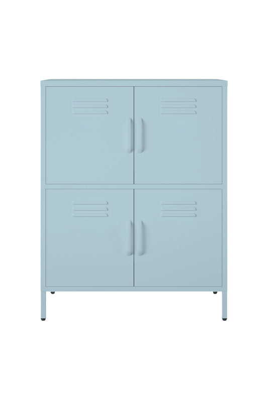 Quattro Scoop in Double Bubblegum - Modern 4 Door Cabinet- Storage Cabinet