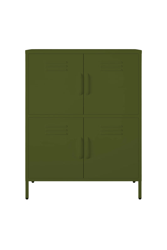 Quattro Scoop in Matcha Latte - Modern 4 Door Cabinet- Storage Cabinet