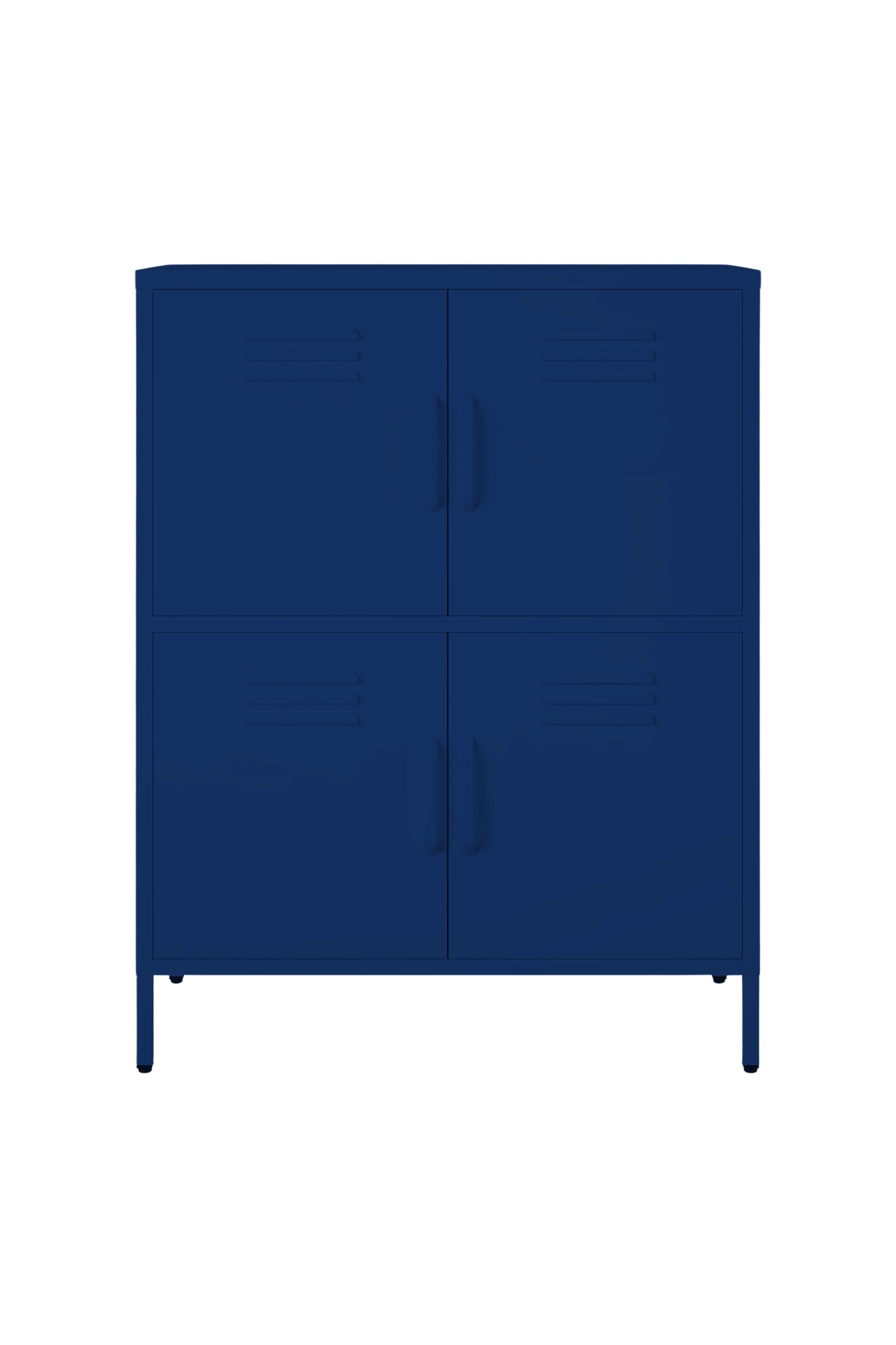 Quattro Scoop in Midnight Blueberry - Modern 4 Door Cabinet- Storage Cabinet