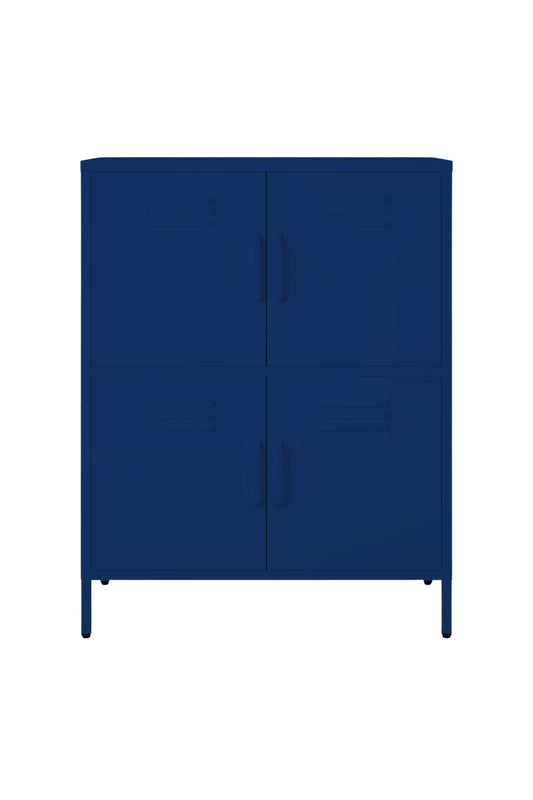 Quattro Scoop in Midnight Blueberry - Modern 4 Door Cabinet- Storage Cabinet