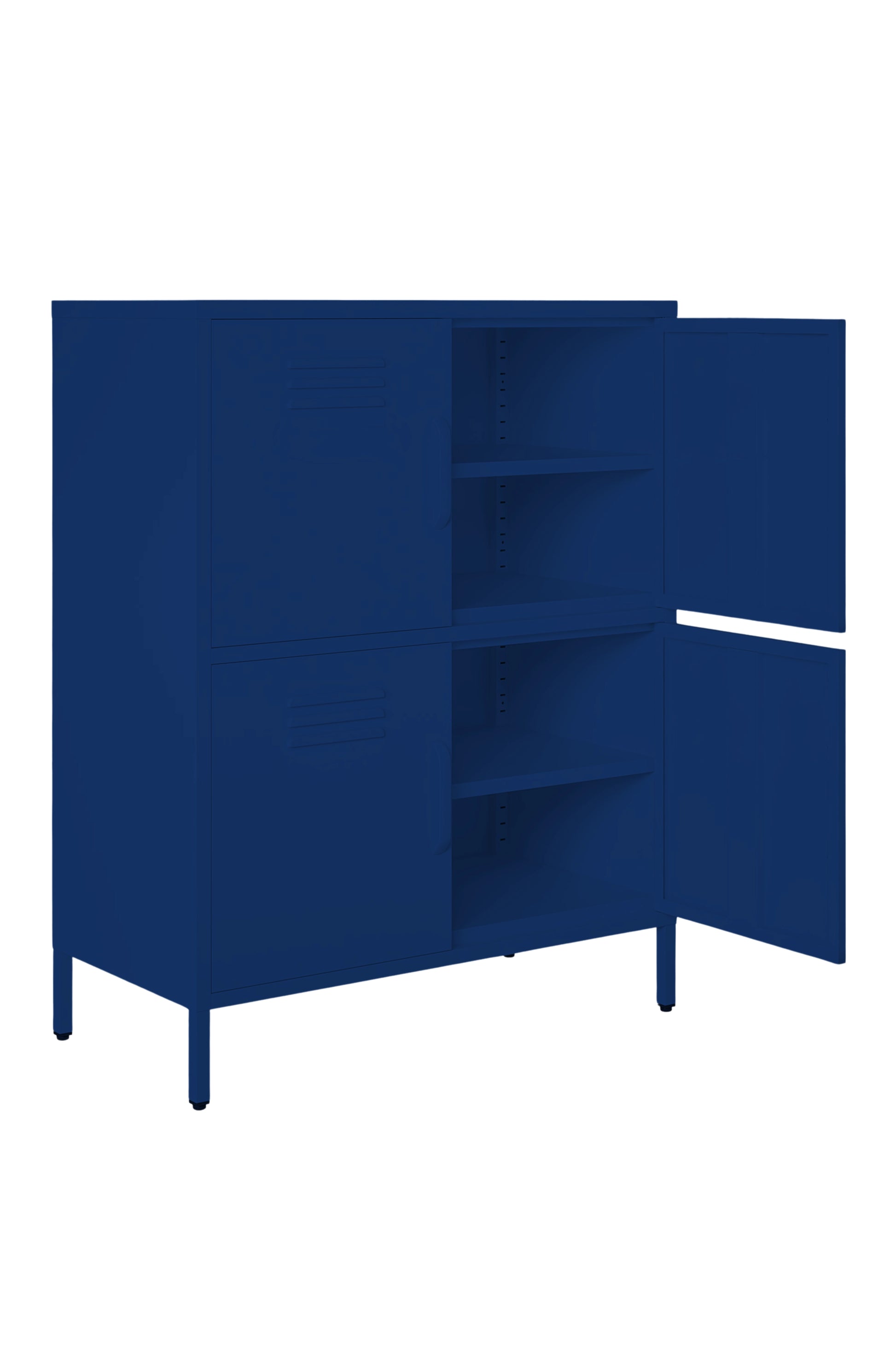 Quattro Scoop in Midnight Blueberry - Modern 4 Door Cabinet- Storage Cabinet