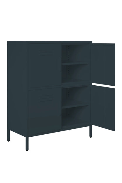 Quattro Scoop in Twisted Liquorice - Modern 4 Door Cabinet- Storage Cabinet