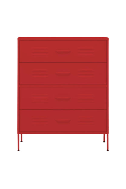 Quattro Treat in Cherry Bombshell - Modern 4 Door Drawer- Storage Drawer