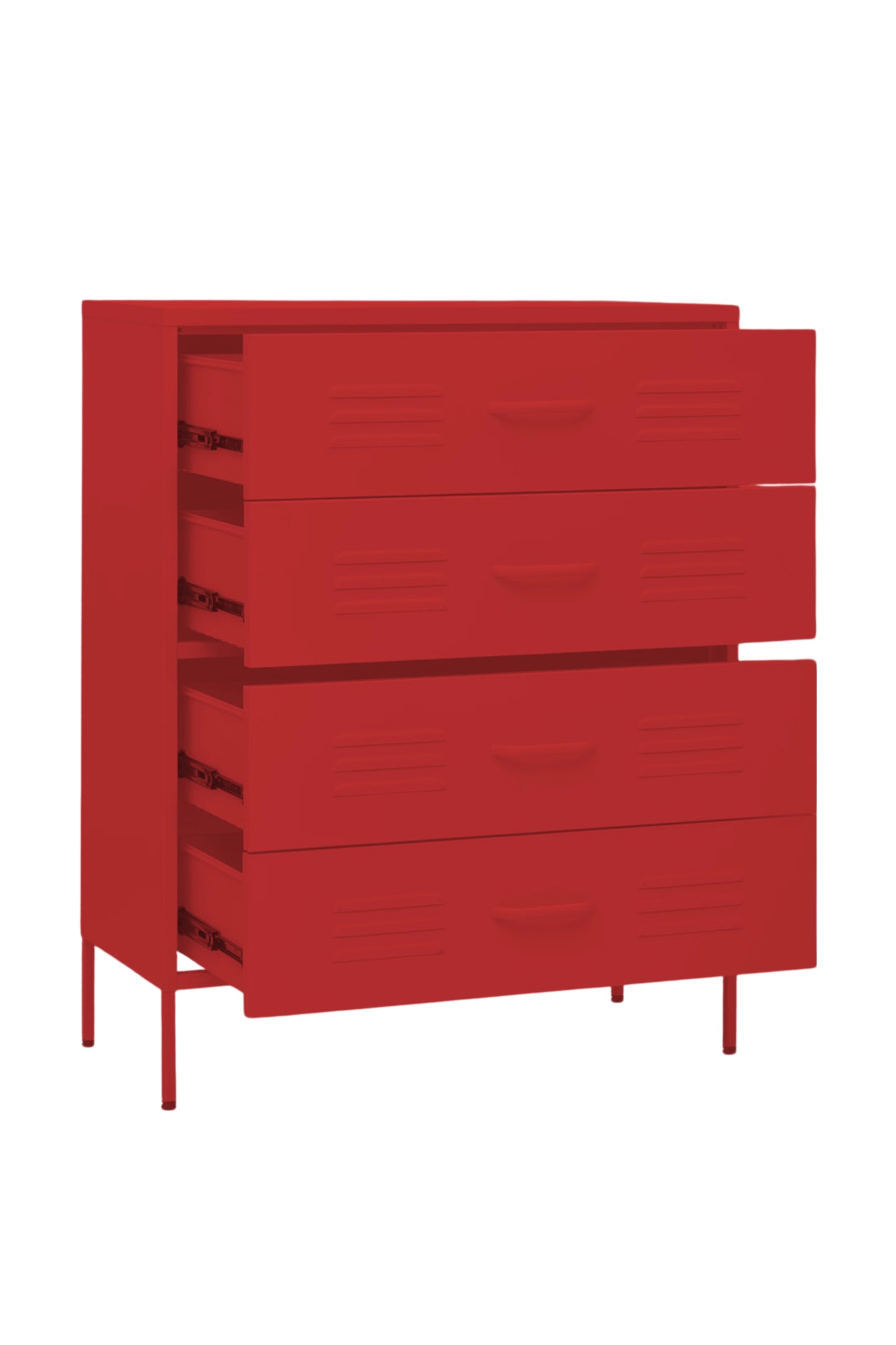 Quattro Treat in Cherry Bombshell - Modern 4 Door Drawer- Storage Drawer