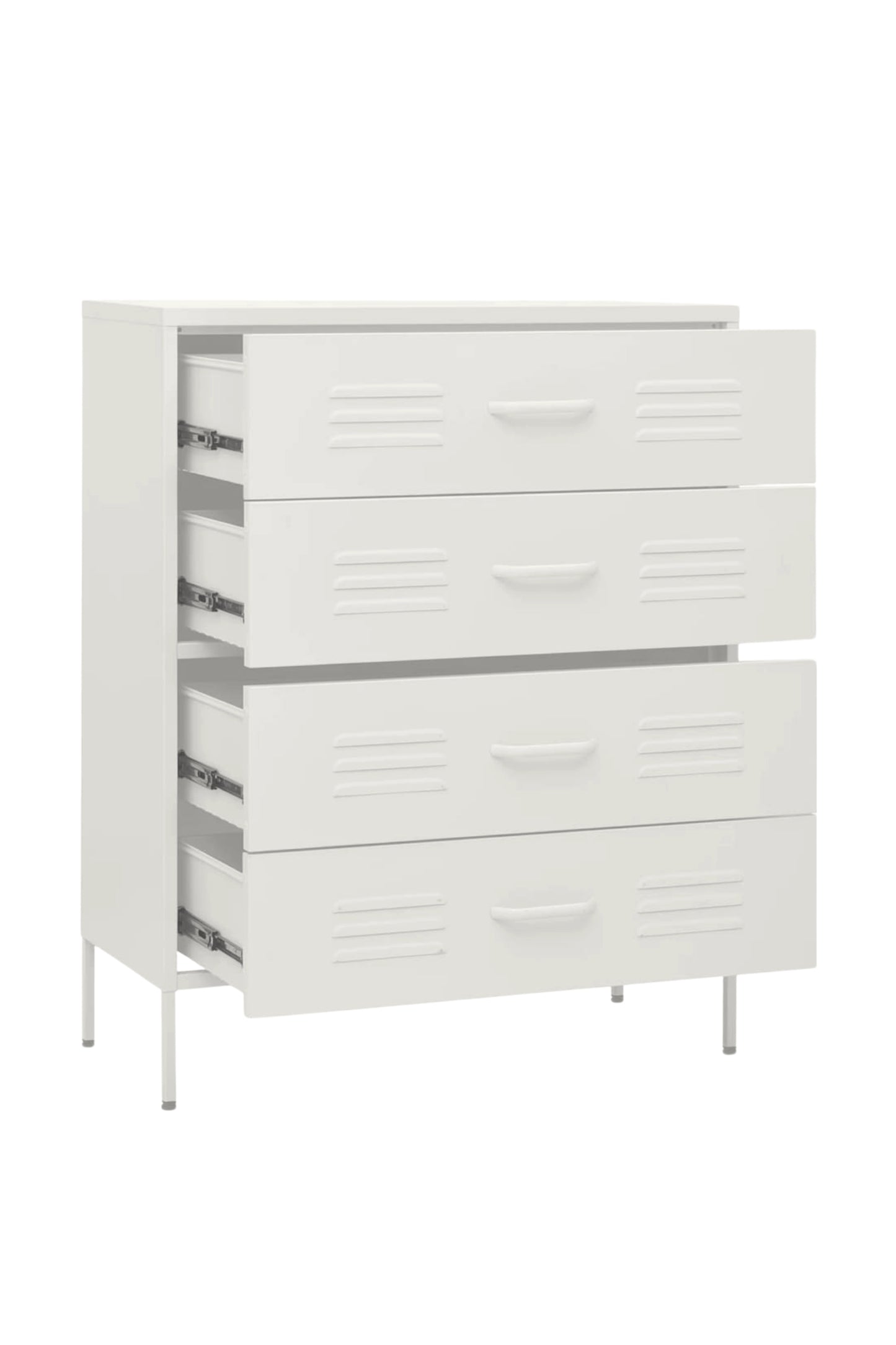 Quattro Treat in Coconut Cream - Modern 4 Door Drawer- Storage Drawer