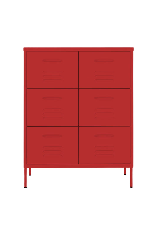 Super Scoop in Cherry Bombshell - Modern 6 Door Drawer- Storage Drawer