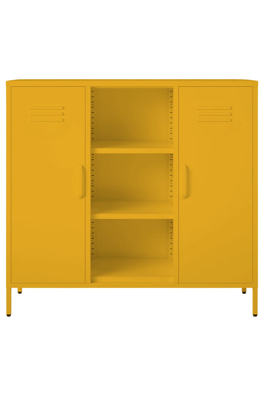 Triple Scoop in Butter Salted Caramel - Modern 2 Door Cabinet with Cutout- Storage Cabinet