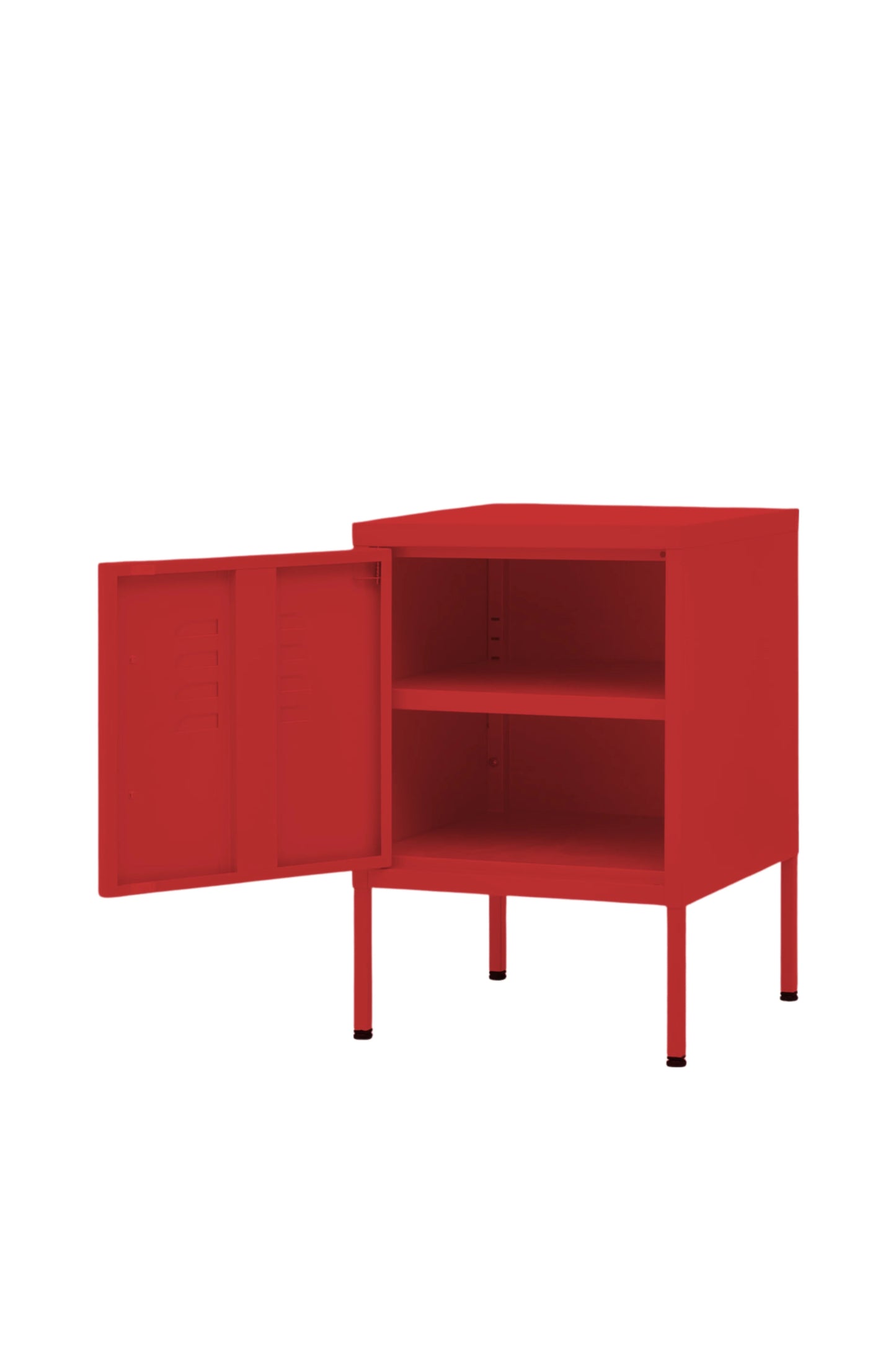 Cute Cup in Cherry Bombshell - Modern Pedestal- Storage Cabinet - Left Door Opening