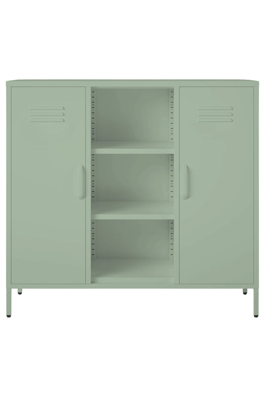 Triple Scoop in Cool Mint - Modern 2 Door Cabinet with Cutout- Storage Cabinet